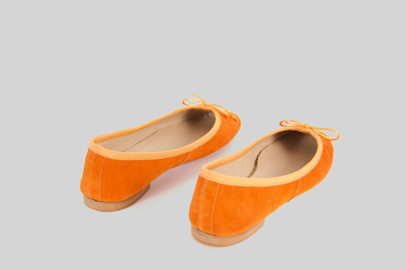 Dance Orange Suede Ballerina Shoes