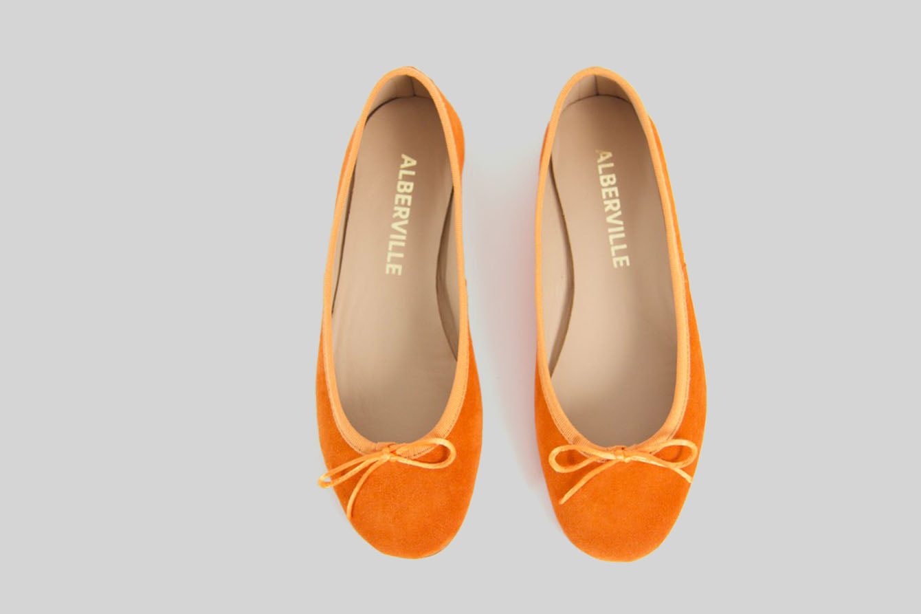 Dance Orange Suede Ballerina Shoes