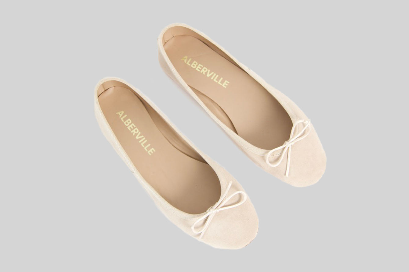 Dance Beige Suede Ballerina Shoes