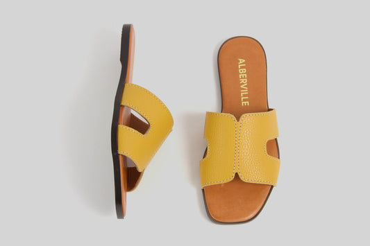 Marilyn Yellow Leather Sandals