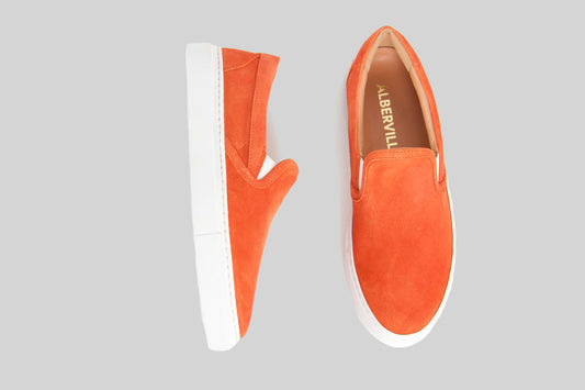 Ronja Orange Slip-on Suede Sneakers