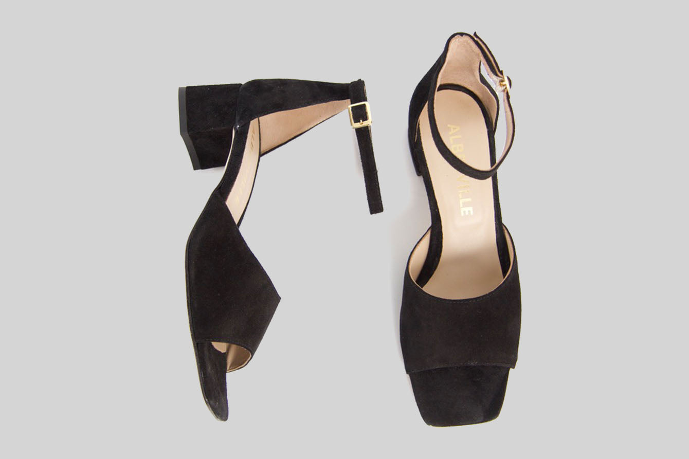Rosa Black Heel Sandals