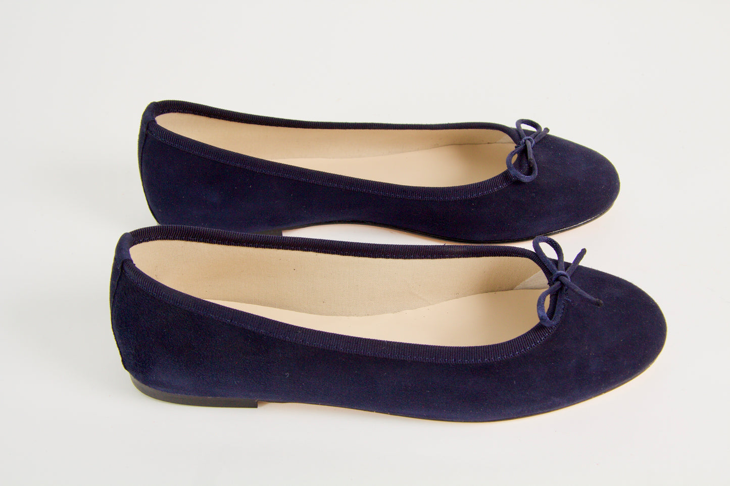 Vanessa Navy Suede Ballerina Shoes