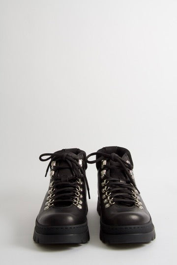 Wiggo Black Lace-up Boots