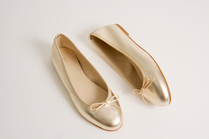 Vanessa Gold Ballerina Flats