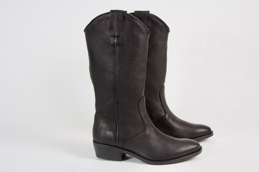 Simona Black Western Boots