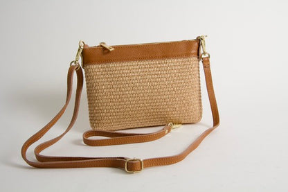 Mini Bag Raffia Natural Cuoio