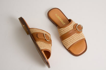 Vide Sandaler i Naturell Raffia