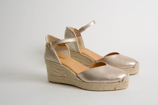Victoria Guld Espadrillos med Kilklack