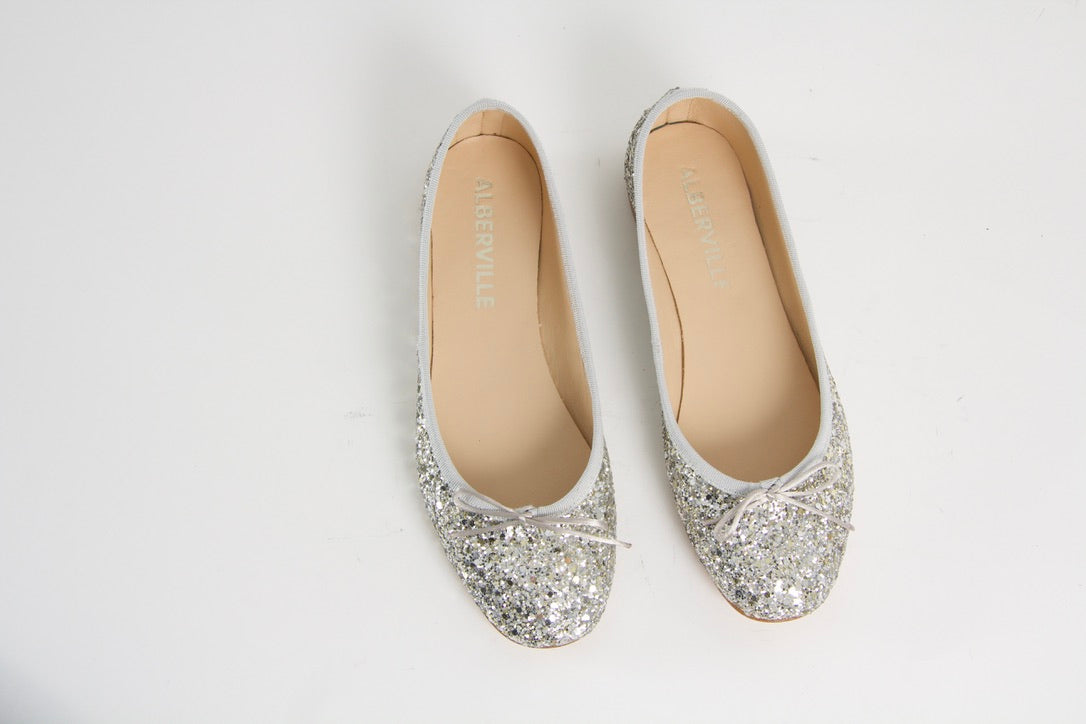 Dance Silver Glitter Ballerina Shoes