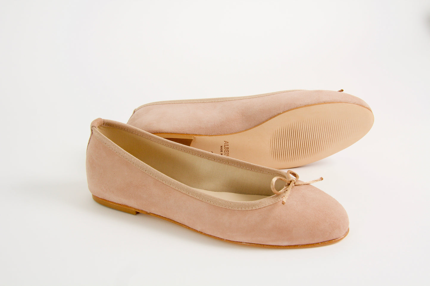 Vanessa Nude Suede Ballerina Shoes