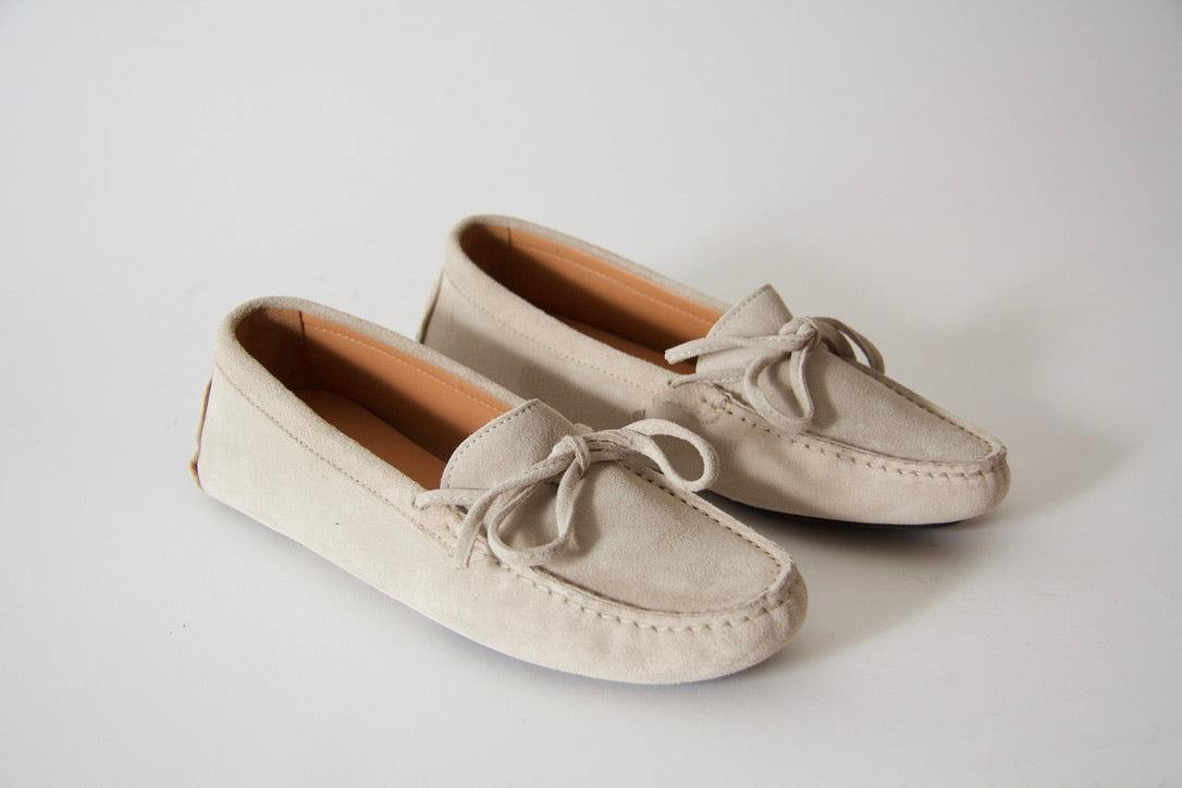 Rosalie Beige Suede Moccasin