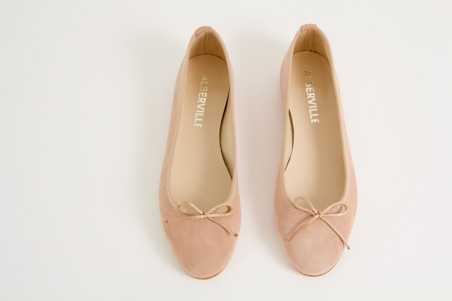 Vanessa Nude Suede Ballerina Shoes