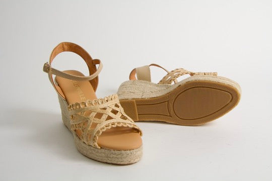 Viveca Natur Espadrillos med Kilklack
