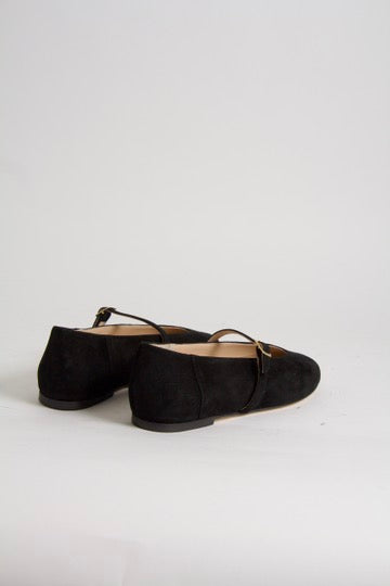 Wanda Black Suede Mary Janes