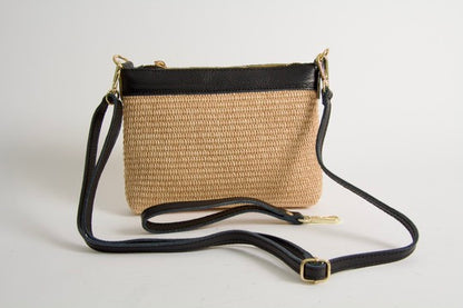 Mini Bag Raffia Natural Black