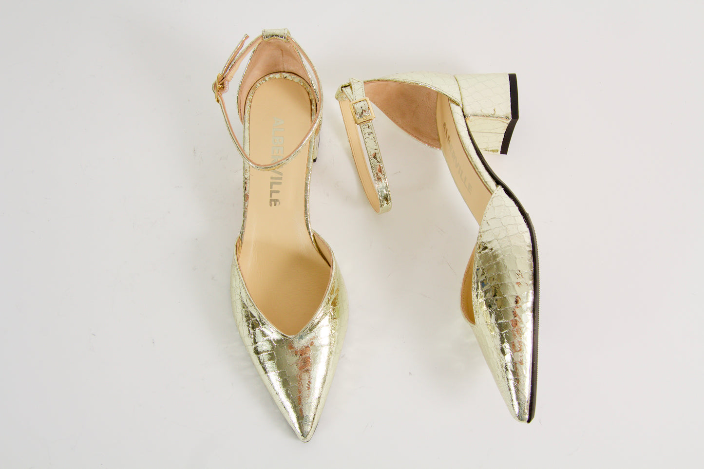 Tatum Gold Snake Two-Piece Shoes