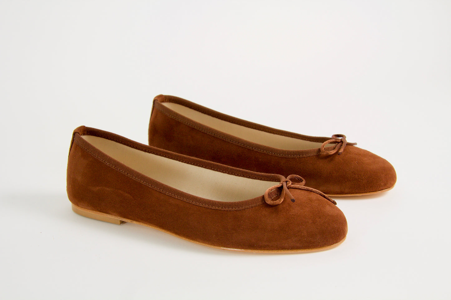 Vanessa Brown Suede Ballerina Shoes