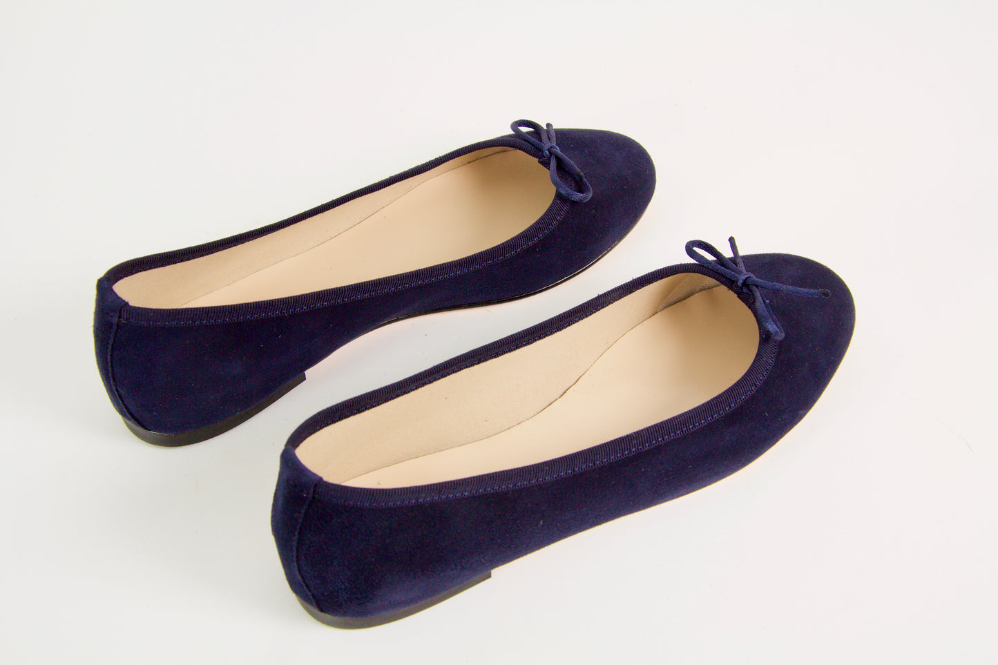 Vanessa Navy Suede Ballerina Shoes