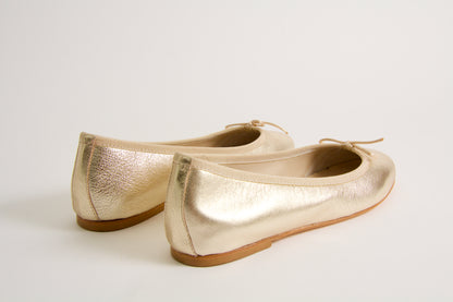 Vanessa Gold Ballerina Flats