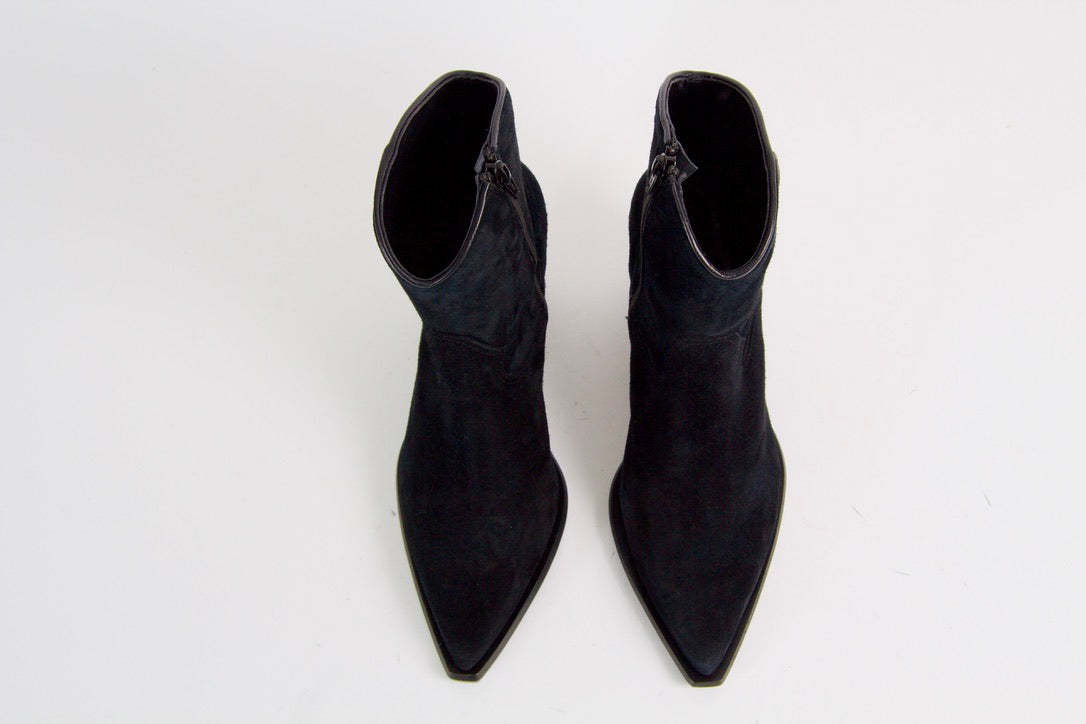 Shannon Black Suede Ankle Boots