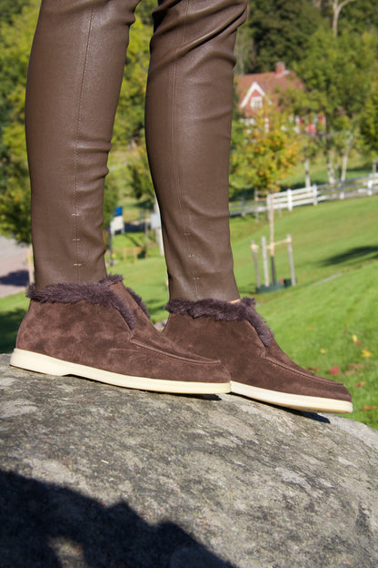 Wiveca Dark Brown Fur Boots