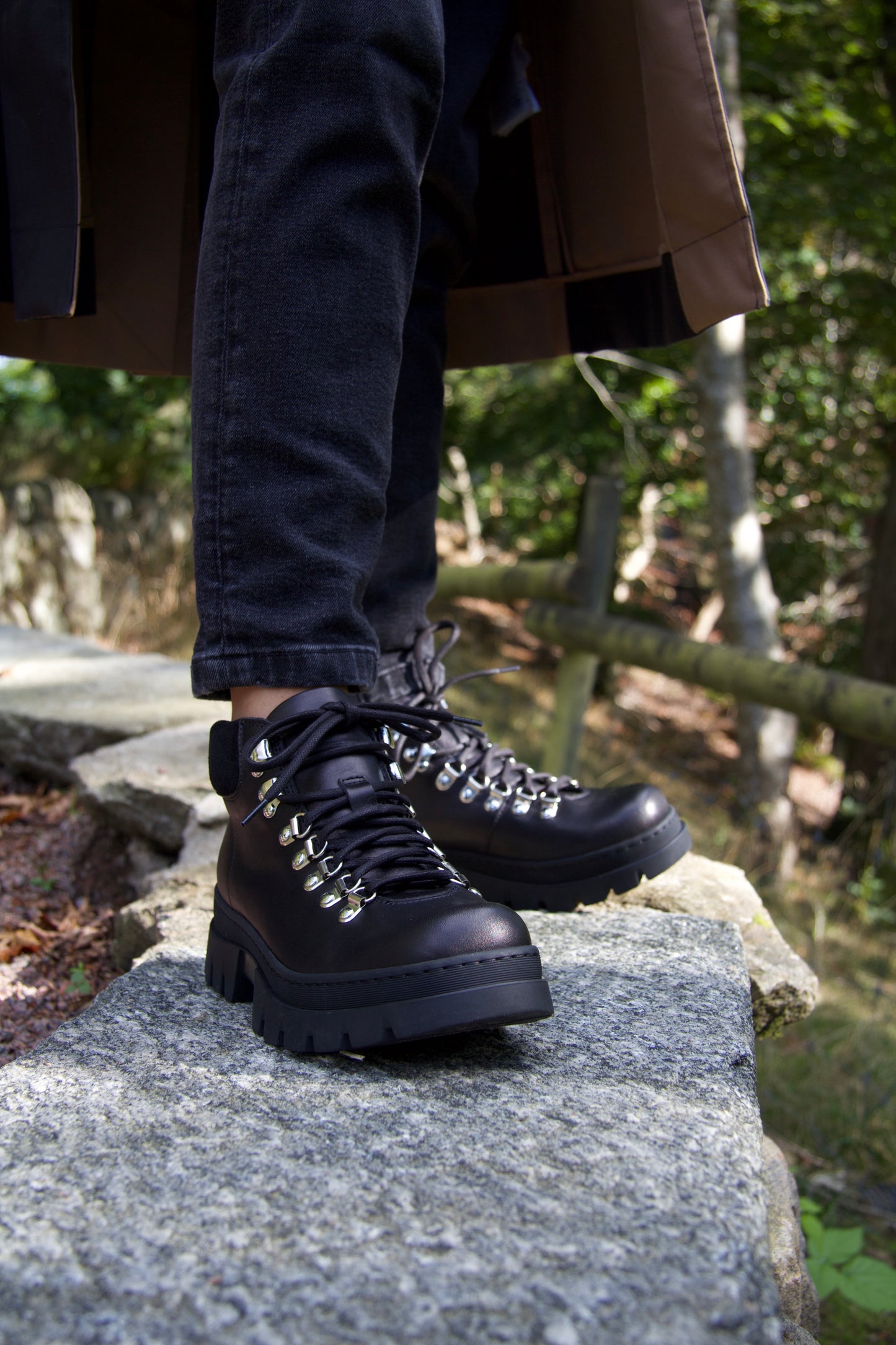 Wiggo Black Lace-up Boots