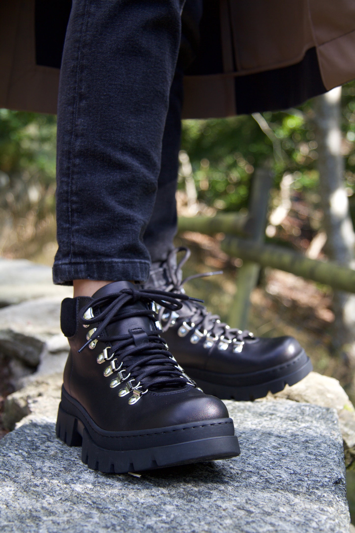 Wiggo Black Lace-up Boots