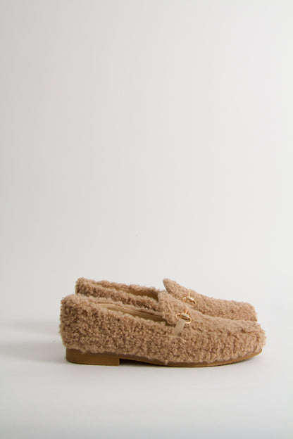 Wiola Fluffy Camel Loafers