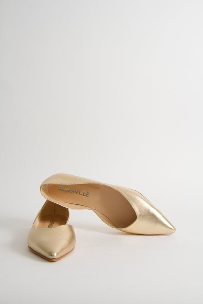 Tabitha Gold Ballerina Flats