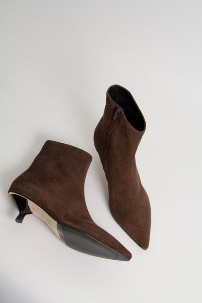 Yolanda Boots i Choklad Brun Mocka