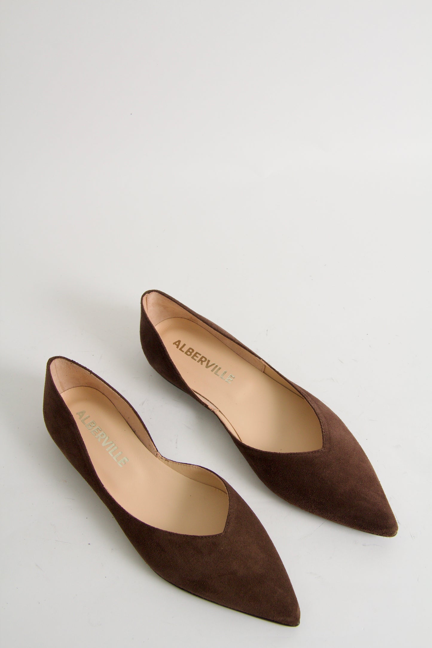 Tabitha Chocolate Brown Suede Ballerina Shoes
