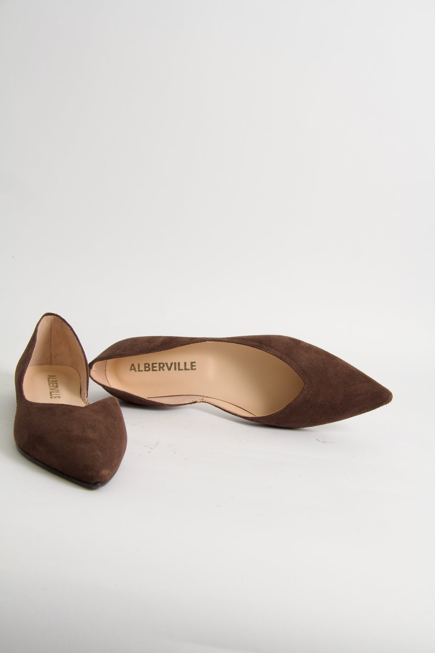 Tabitha Chocolate Brown Suede Ballerina Shoes