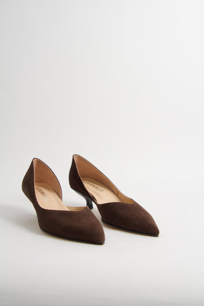 Ylva Pumps i Choklad Brun Mocka