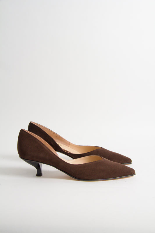 Ylva Chocolate Suede Pumps
