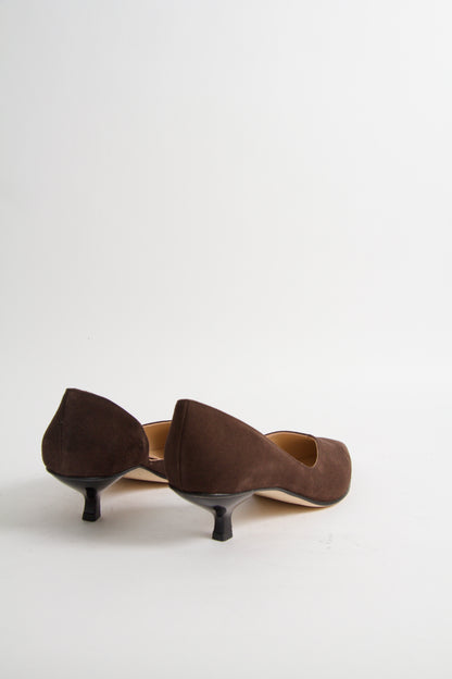 Ylva Pumps i Choklad Brun Mocka