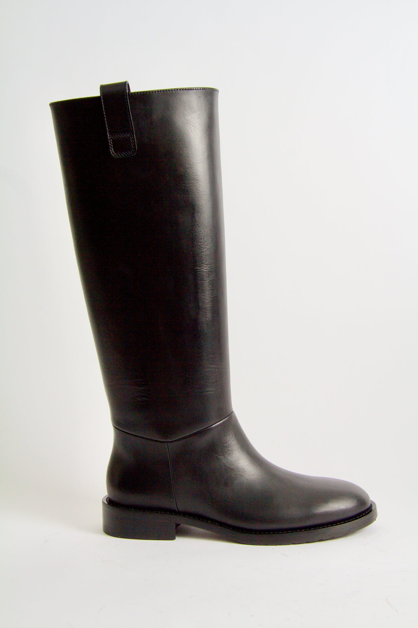 Williams Black Leather Knee-High Boots