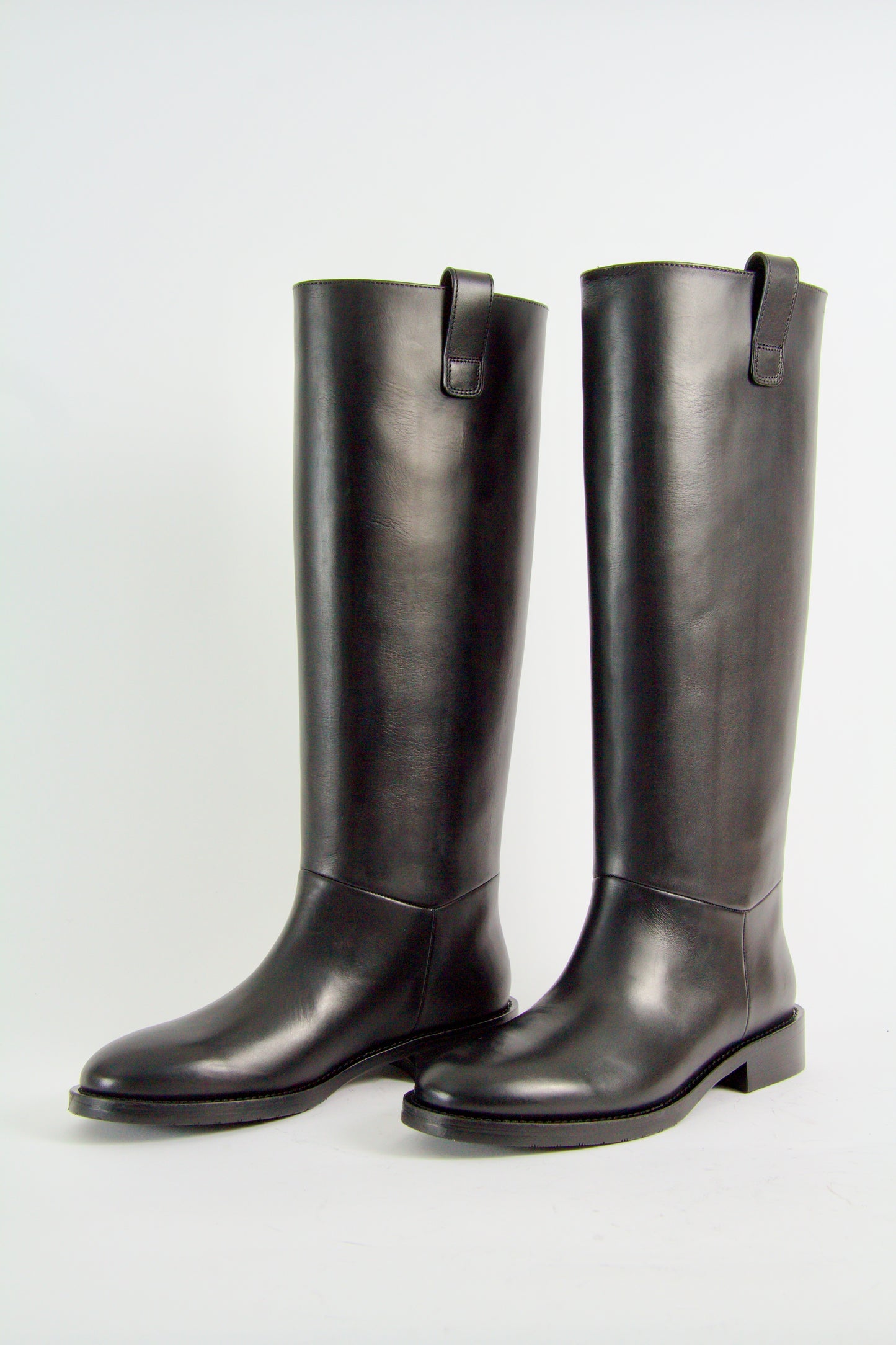 Williams Black Leather Knee-High Boots