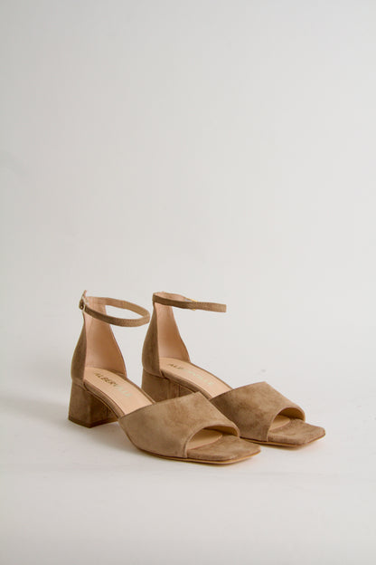 Rosa Nougat Suede Sandals