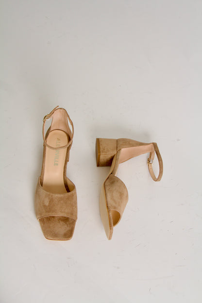 Rosa Nougat Suede Sandals