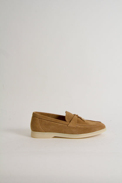 Vinnie Camel Beige Suede Loafers