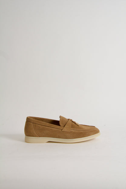 Vinnie Camel Beige Suede Loafers