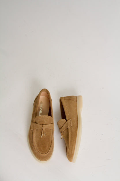 Vinnie Camel Beige Suede Loafers