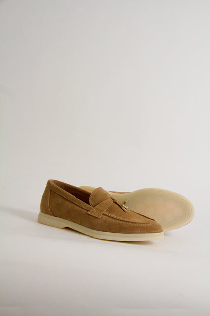 Vinnie Camel Beige Suede Loafers