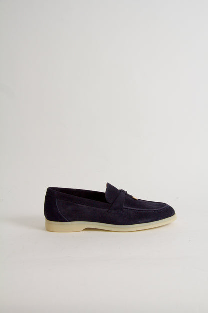 Vinnie Navy Blue Suede Loafers