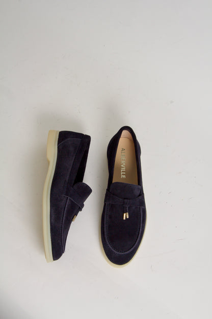 Vinnie Navy Blue Suede Loafers