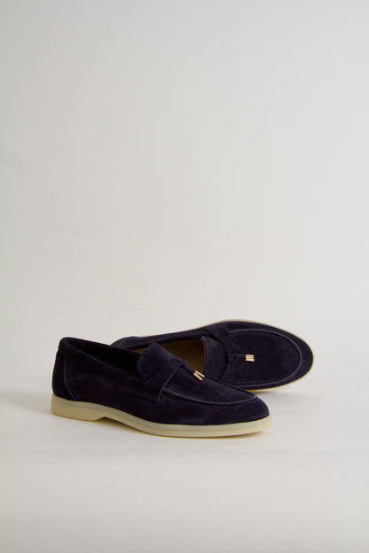 Vinnie Navy Blue Suede Loafers