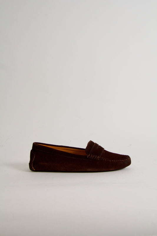 Rosemary Mahogany Brown Suede Moccasin
