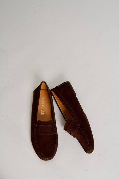 Rosemary Mahogany Brown Suede Moccasin