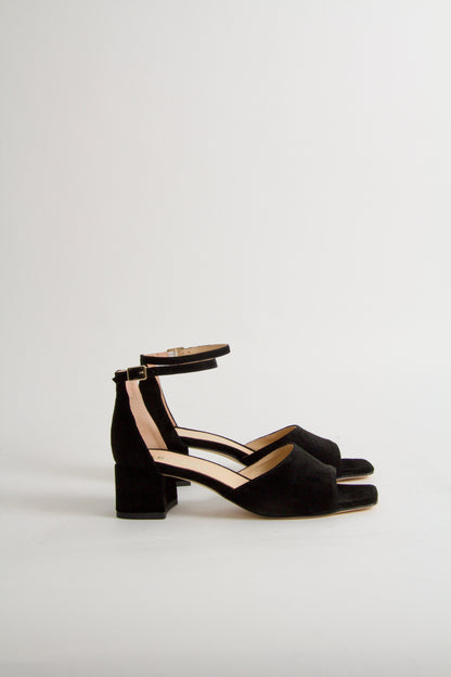 Rosa Black Suede Sandals